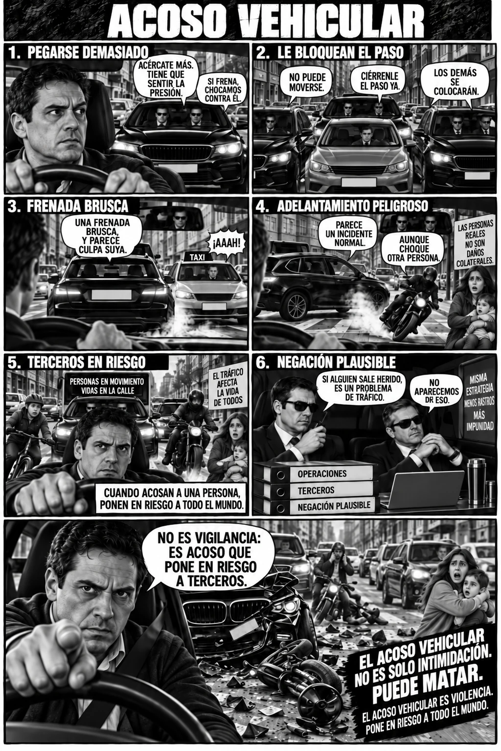 Viñeta Acoso vehicular